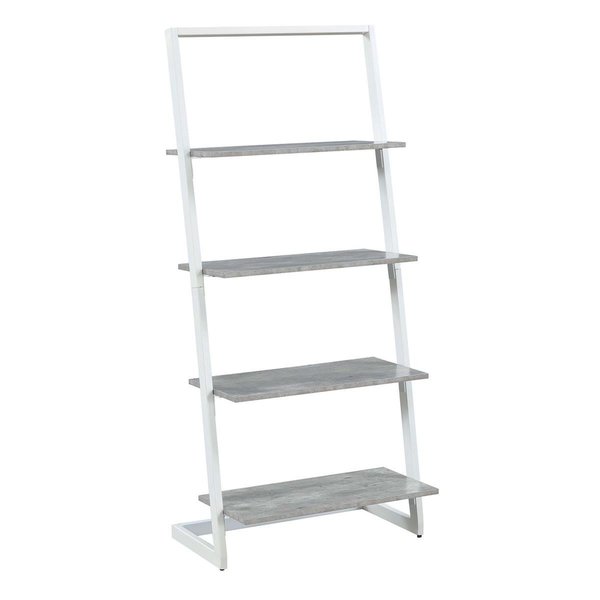 Convenience Concepts Graystone 4 Tier Ladder Bookcase & Shelf, Faux Birch & White Frame - 25.25 x 57 x 18 in. HI2539864